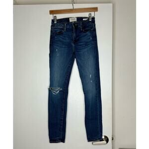 Frame Le High Skinny Denim Blue Distressed Jeans - Size 26 Women's Jeans